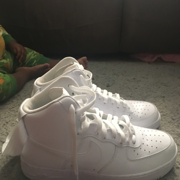 all white high top air force ones